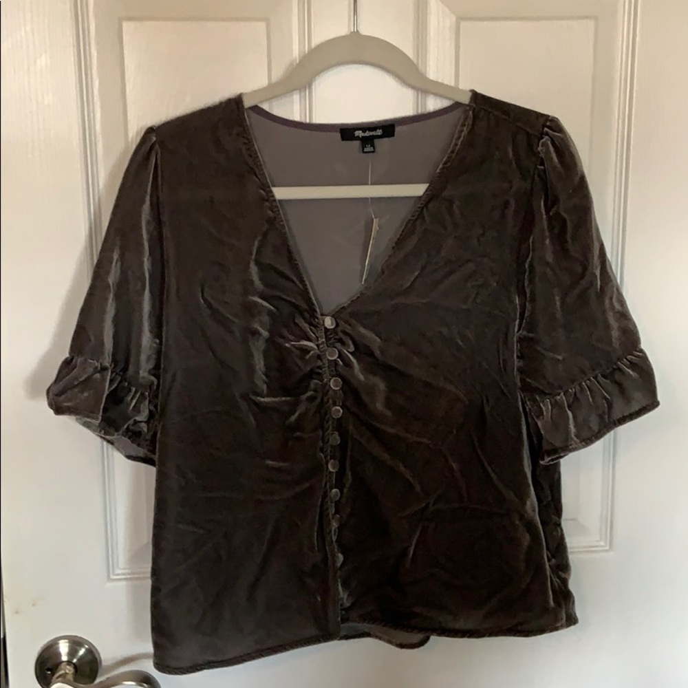 Grey velvet Madewell Top